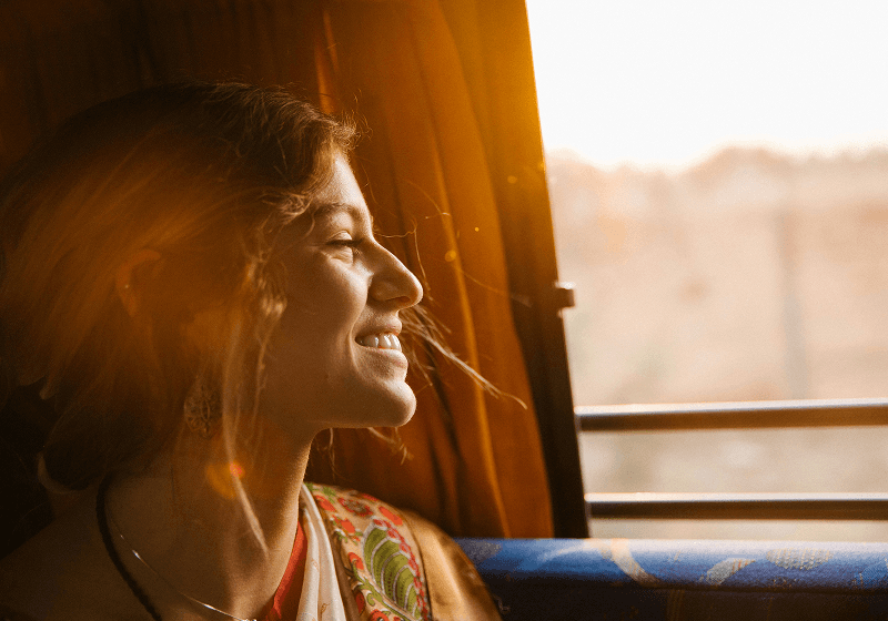 Student enjoying a premium ride